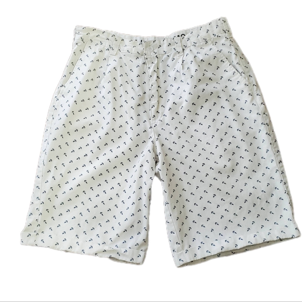Linea Uomo Men's White Anchor Patterned Men's Shorts Size 36W